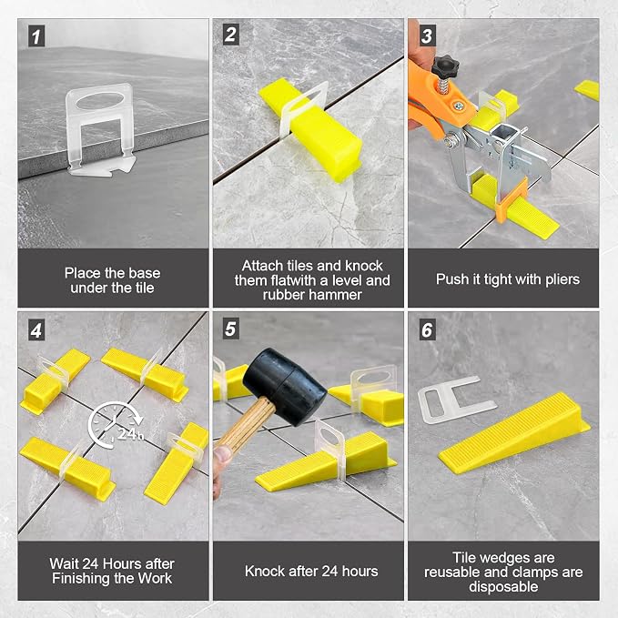 Storystore 4650pcs Tile Leveling System Clips 1/16 Inch Tile Spacers | Tile - Image 7