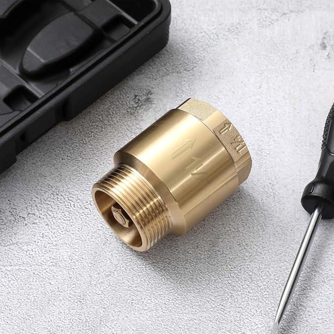 Zonon 4 Pcs 1-1/4 Inch Check Valve One Way Brass Non Return in Line Check Valve - Image 7