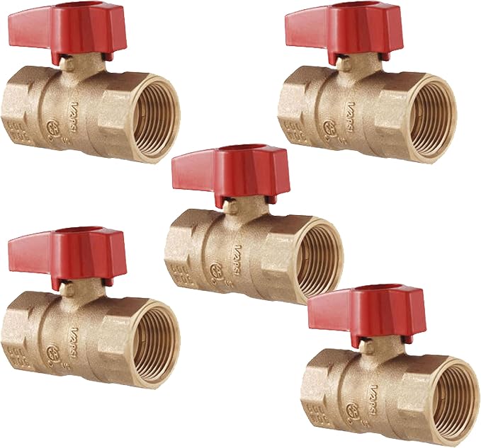 PROCURU 1-Inch FIP Straight Gas Ball Valve, Rust Resistant Brass, Quarter-Turn by PROCURU