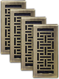 Decor Grates AJH410-A Oriental Floor Register, 4x10 Inches, Antique Brass Finish by DecorGrates
