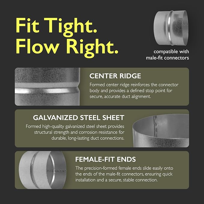 5 Inch Duct Fitting Connector for HVAC Ducting - Image 4