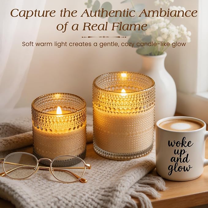 Dotted Glass Flameless Candles - Image 7