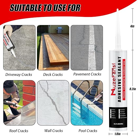 6 Pack Concrete Crack Filler, Self-Leveling Cement Crack Filler Waterproof - Image 7