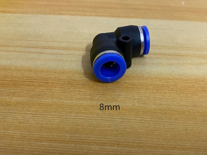 5/16" or 8mm Od Air Line Elbow Union, Push To Connect Air Fittings, Push Elbow - Image 2
