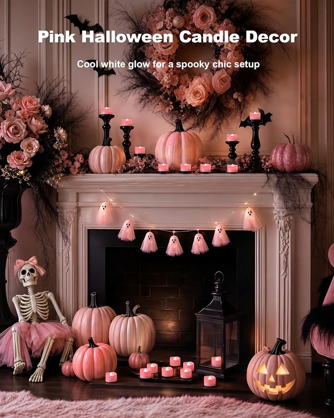Homemory 50-Pack Pink Flameless Battery Tea Light Candles, 200+ Hours | - Image 5