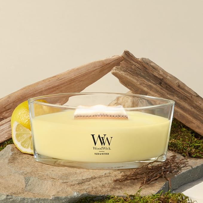 Woodwick Yuzu & Vetiver Ellipse Candle - Image 2