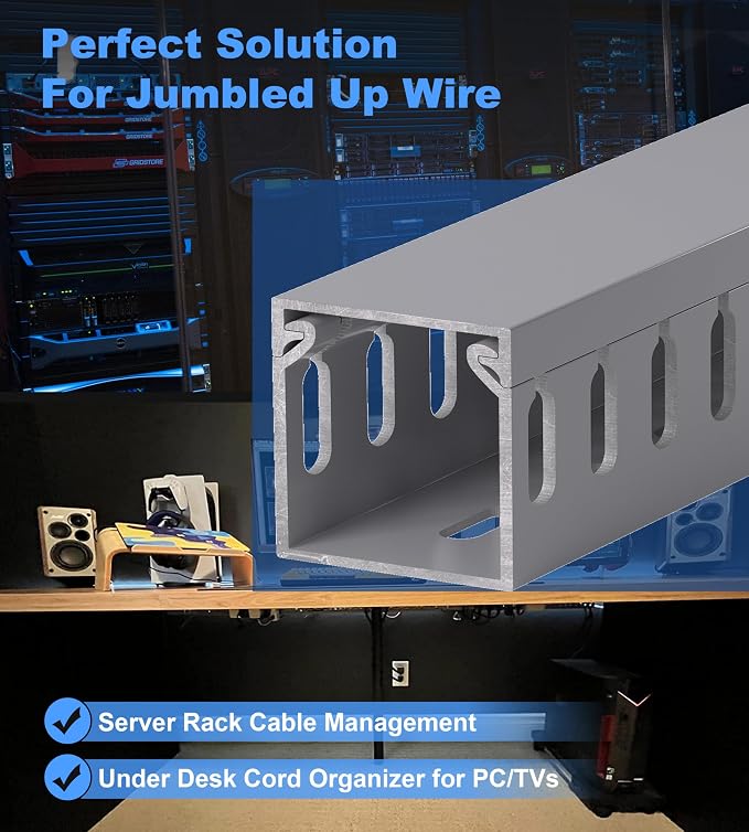 1.6"H x 1.6"W Cable Raceway, 99in Under Desk Wire Management Channel, 16.5in - Image 5