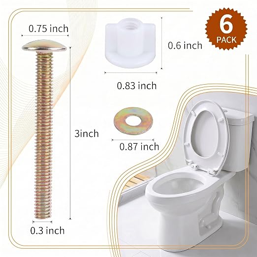 A.I.FORCE Toilet Seat Screws, Toilet Seat Bolts, Hinge Bolts & Nuts - Image 2