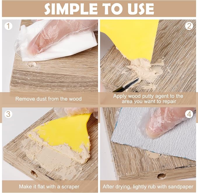 SEISSO White Oak Wood Filler Paintable, Waterproof, Wood Repair Putty, - Image 4