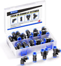 TAILONZ PNEUMATIC 3/8 inch od Push to Connect Fittings Pneumatic Fittings kit 5 by TAILONZPNEUMATIC