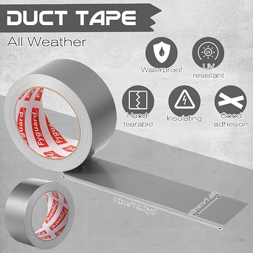 3 Pack Silver Duct Tape 2IN x 60Yd Total Heavy Duty Waterproof Tape | 8.27Mil - Image 2