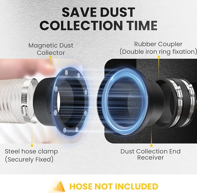 4" Magnetic Dust Collection Fittings, 8 high-Strength Magnets, One-to-Many - Image 5