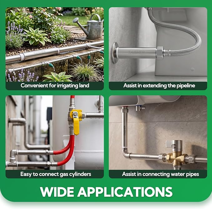 2pcs Thickened Nipple Cast Pipe 1/2" NPT Female - Image 6