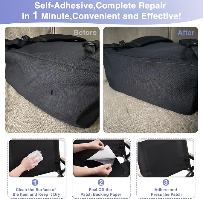 Gheeidau Canvas Repair Patch 9×11 Inch 3Pcs Waterproof Self-Adhesive Fabric - Image 3