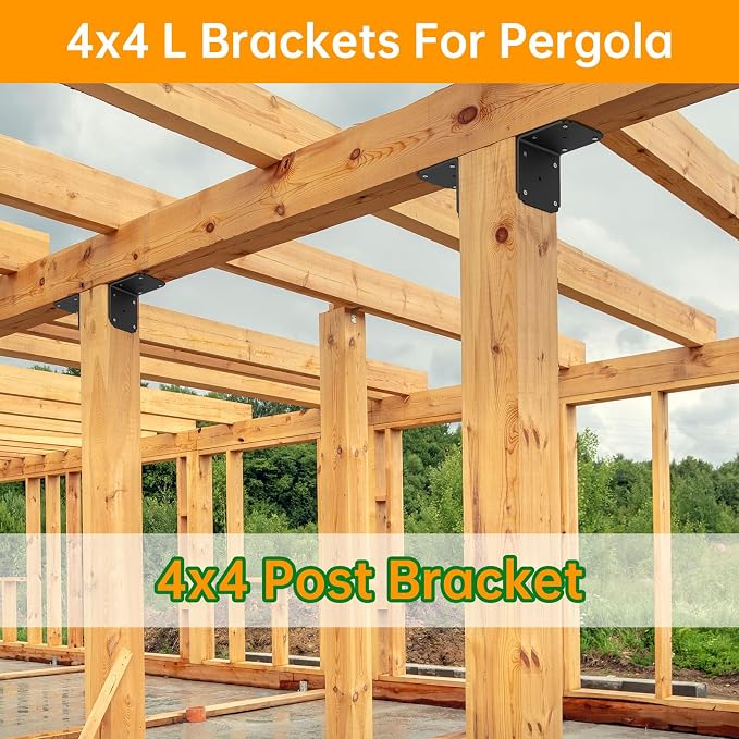 4x4x3.5 L Brackets Heavy Duty for Pergola, 4mm Extra Thick | Angle Bracket - Image 2