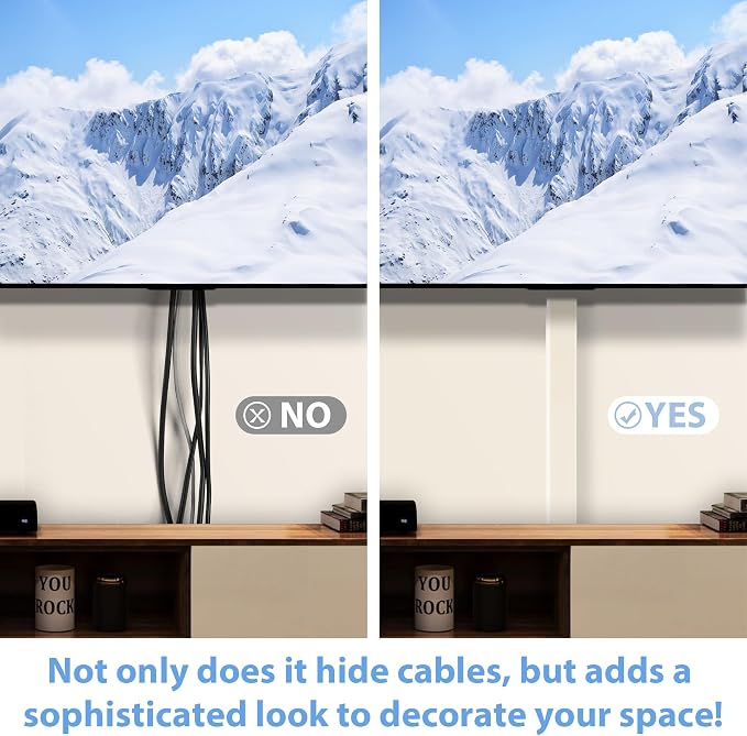ZhiYo 32" Cord Covers for 4-7 Wires on Wall, 1.54" W x 0.75" H | Paintable TV - Image 3