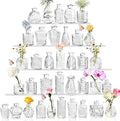 Clear Glass Bud Vase Set of 36 Pcs, Small Bud Vases in Bulk, Glass Crystal by JXINDUJU