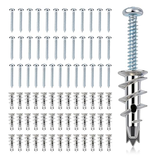 116 Pcs Metal Drywall Anchors Zinc Self-Drilling Screws Kit | Heavy Duty 50 LB by Unknown