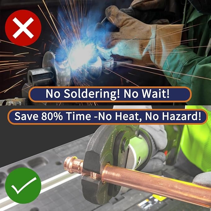 Copper Press Fittings 3/4 inch Tee PxPxP 10 Pack | LF Press Equal Tee - Image 7