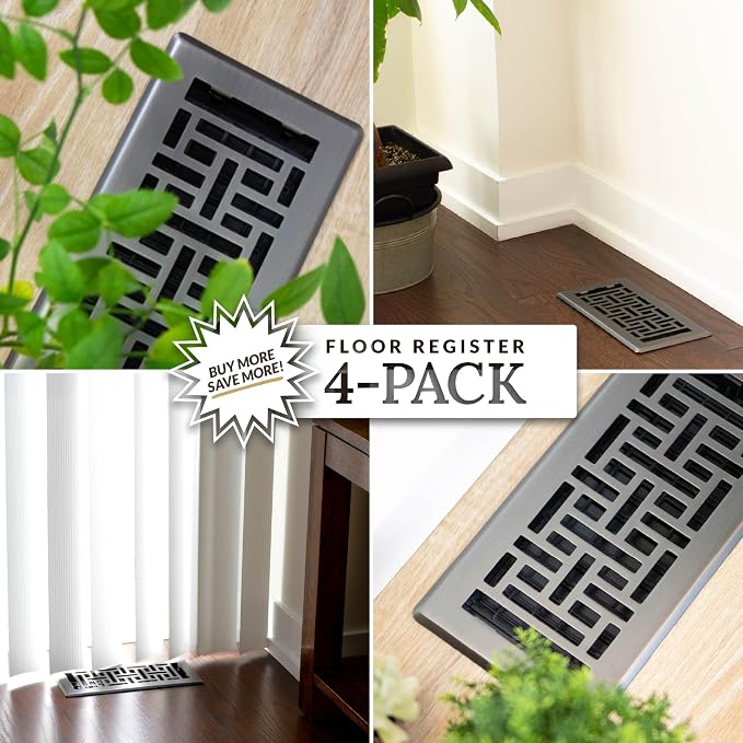 Decor Grates AJH410-GM Oriental Floor Register, 4x10 Inches, Gun Metal Finish - Image 8