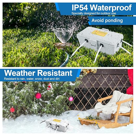 NineLeaf Grey Outdoor Electrical Box, Weatherproof Connection Box | IP54 - Image 3