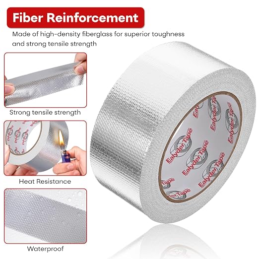 4" x 82Ft Aluminum Foil Heat Shield Tape Fiberglass Thermal Tape | High temp - Image 4