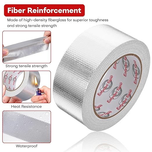 2" x 82Ft Aluminum Foil Heat Shield Tape Fiberglass Thermal Tape | High temp - Image 4