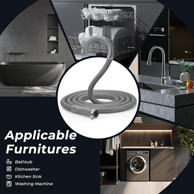 10Ft Universal Washing Machine Drain Hose Flexible Extension Hose | Flexible - Image 8