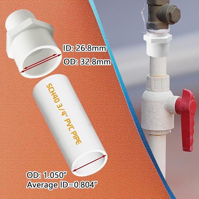 10Pcs White PVC Pipe Fittings - Image 3
