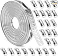 Hose Clamps, DIY 56 FT Metal Strap + 24 Fasteners, Hose Clamps Stainless Steel by Homanu