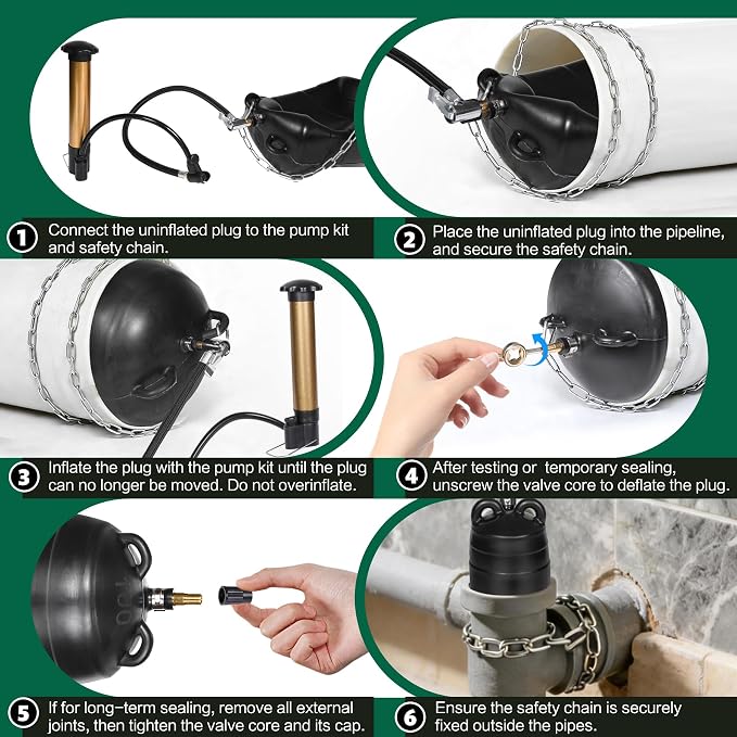 6 Inch Inflatable Pipe Plug Kit - Image 5