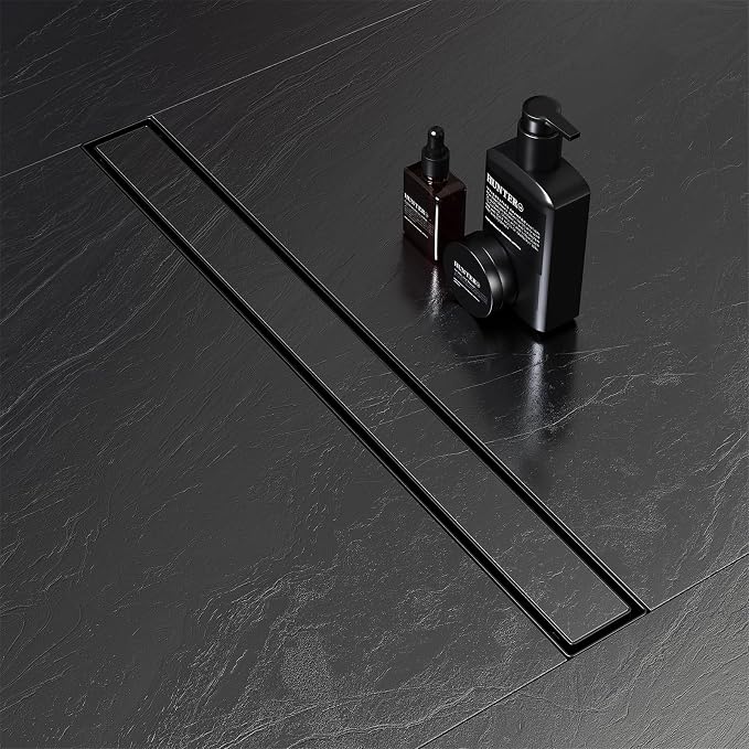 EXF Linear Shower Drain 26 Inch Matte Black by EXF