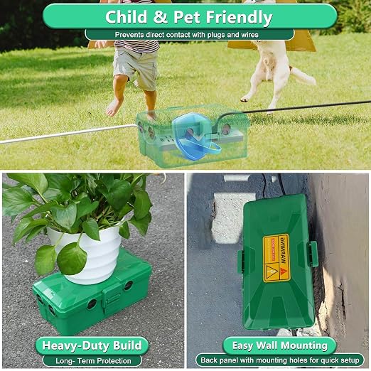 Green Outdoor Electrical Box, Waterproof Extension Cord Cover Weatherproof | - Image 4