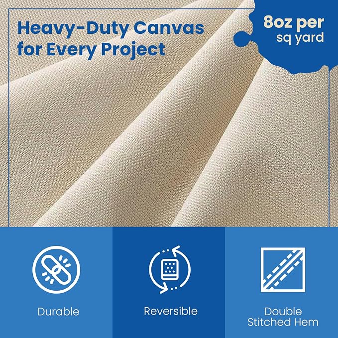 REDIBLUE Canvas Drop Cloth for Painting - Image 4