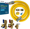 1" OD x 72" x 3/4"MIP x 3/4"FIP Flexible Gas Connector Kit by PROCURU