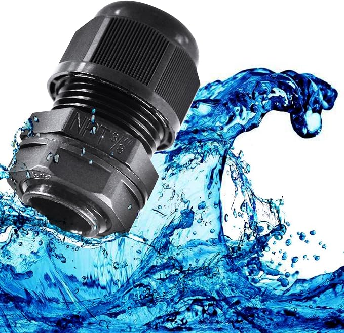 XHF 10 Pcs 3/8" IP68 Strain Relief Nylon Cord Grip Waterproof NPT Cable Glands - Image 7