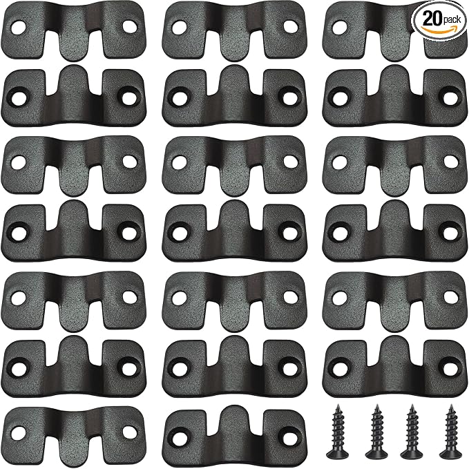20Pcs Black Flush Mount Bracket 1.73" x 0.75" Stainless Steel Interlock Photo by YEWLACAHardware