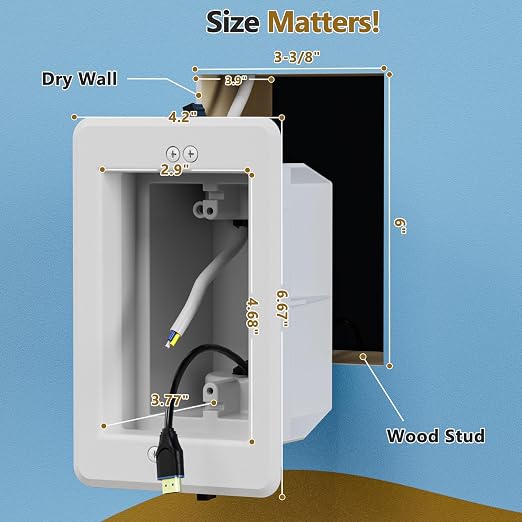 DVFR1W-1 Recessed Outlet Box, Recessed Electrical Box - Image 2