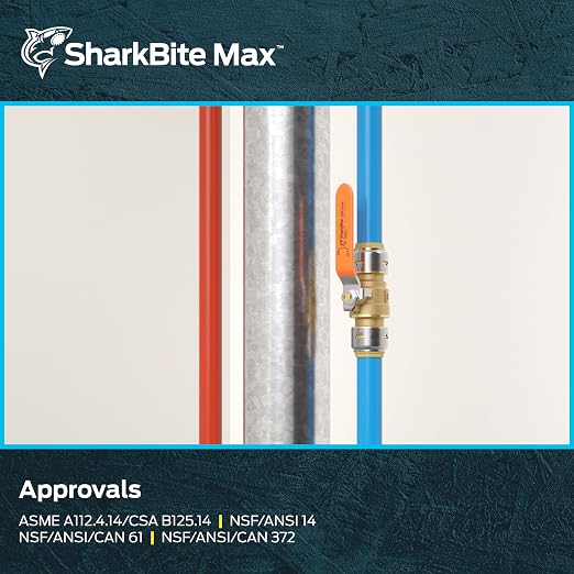 SharkBite Max 3/4 Inch Ball Valve, Push To Connect Brass Plumbing Fitting - Image 6