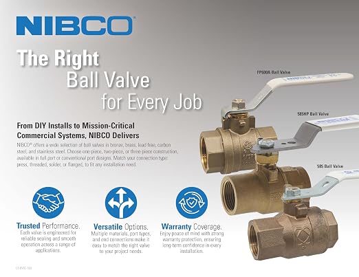 NIBCO Fig No T-585-70-W3, 1/2 in. Two-Piece Bronze Ball Valve, Full Port - Image 5