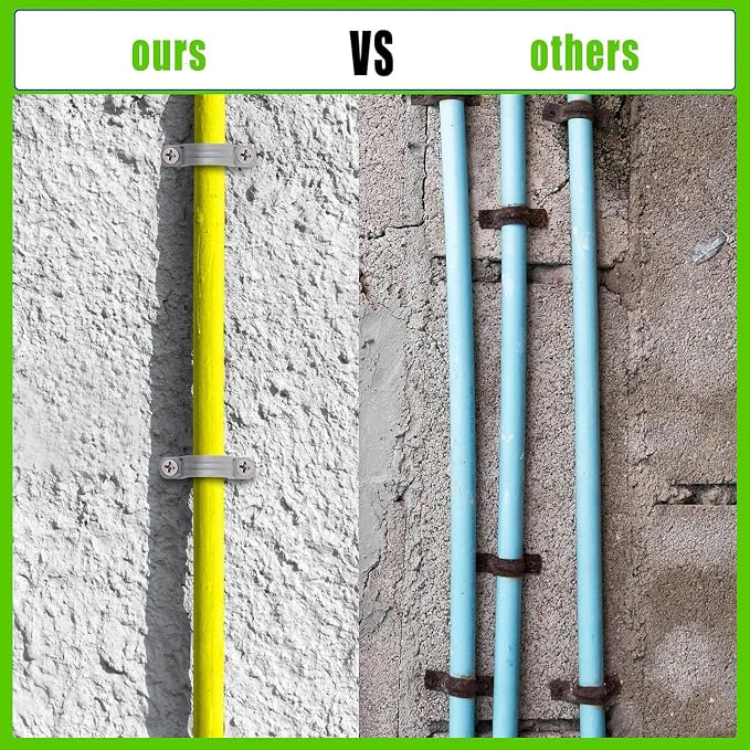 1/2 Inch PVC Pipe Strap, 2-Holes Conduit Pipe Clamps Plastic Pipe Supports - Image 5