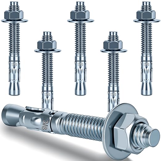 3/8 x 3 inch Wedge Anchors, Galvanized Concrete Anchors, Concrete Wall Anchors by Unknown