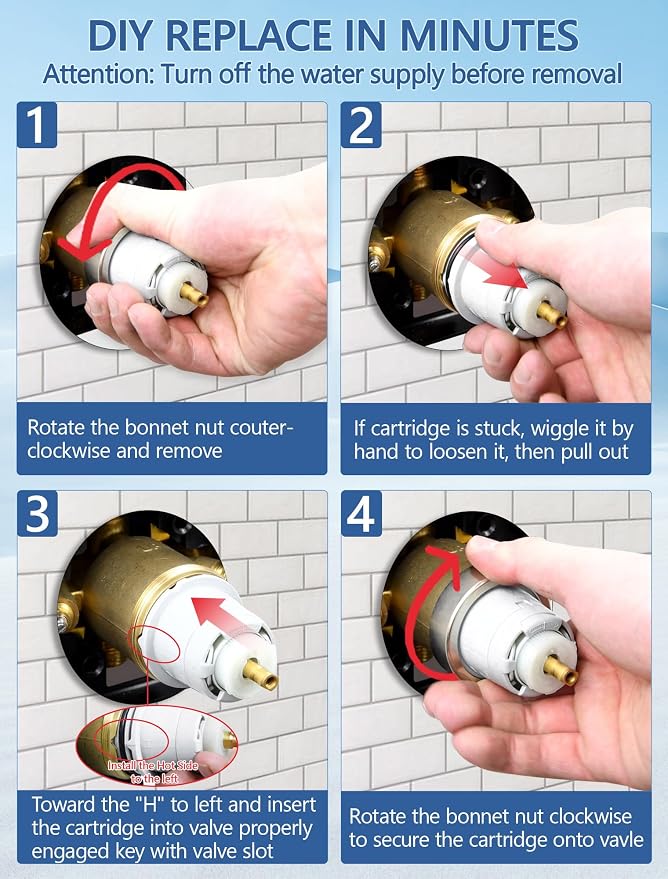 Shower Cartridge Replacement for Delta RP19804 | 1-Pack, Fits Delta Monitor - Image 6