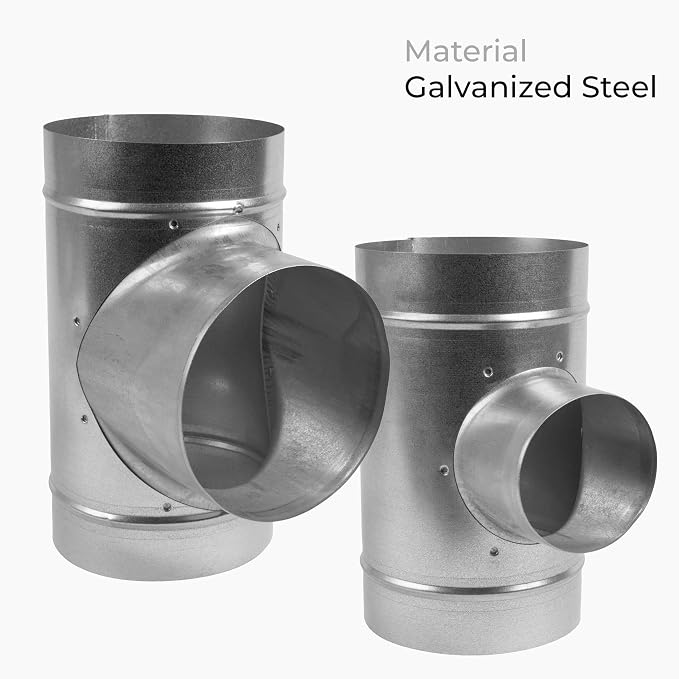 90° Degree Ø6 x 6 x 4 Inch T Shape Duct Splitter - Image 6