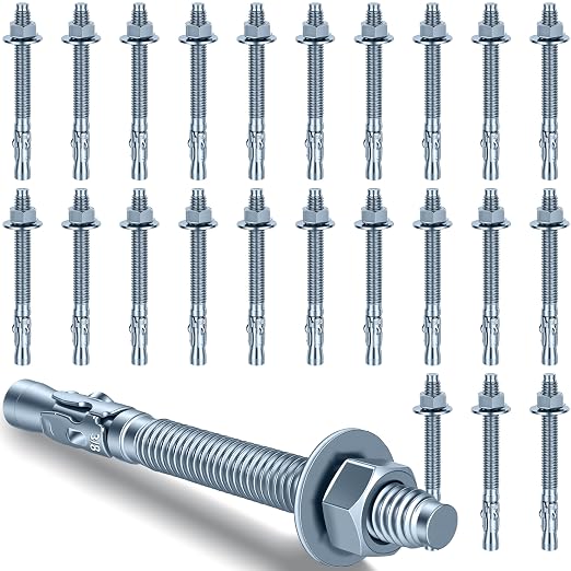 3/8 x 4 inch Wedge Anchors, Galvanized Concrete Anchors, Concrete Wall Anchors by Unknown