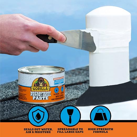 Gorilla Waterproof Patch & Seal Rubberized Sealant Paste, 1lb Can - Image 3