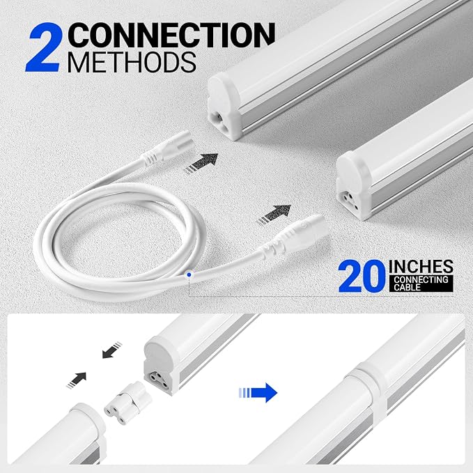 Barrina (6 Pack LED T5 Integrated Single Fixture, 6500K 20W | Super Bright - Image 5