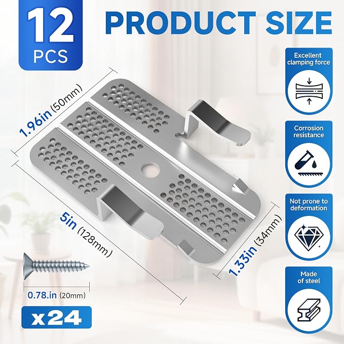 12 Pack Drywall Repair Clips, 24 Screws - Image 2