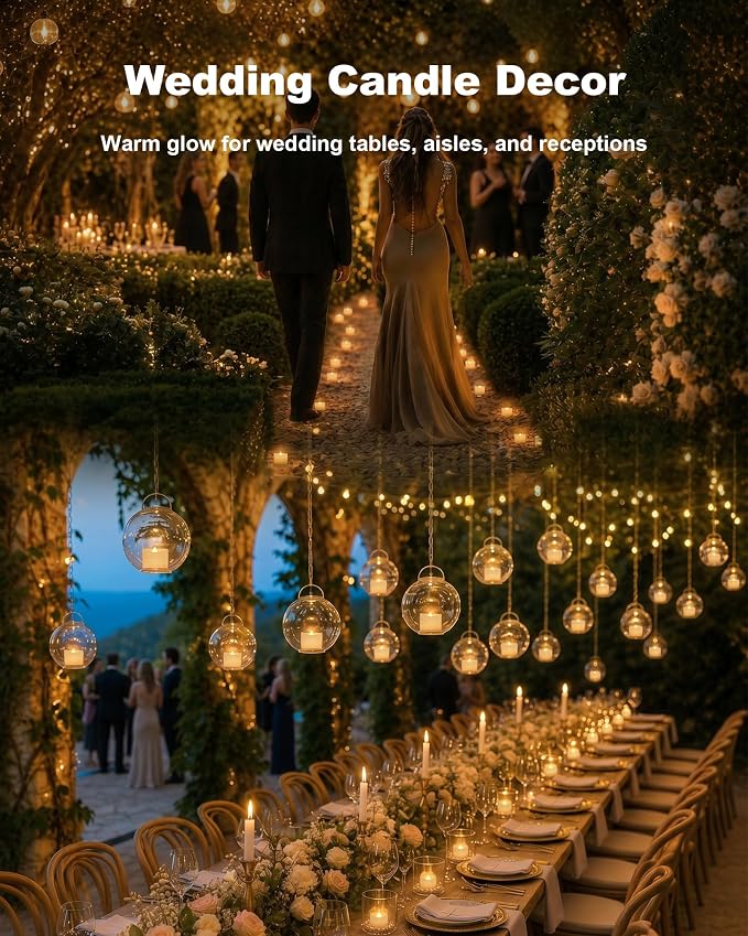 Homemory 100-Pack Flameless Tea Lights Candles Battery Operated, 200+ Hours | - Image 5