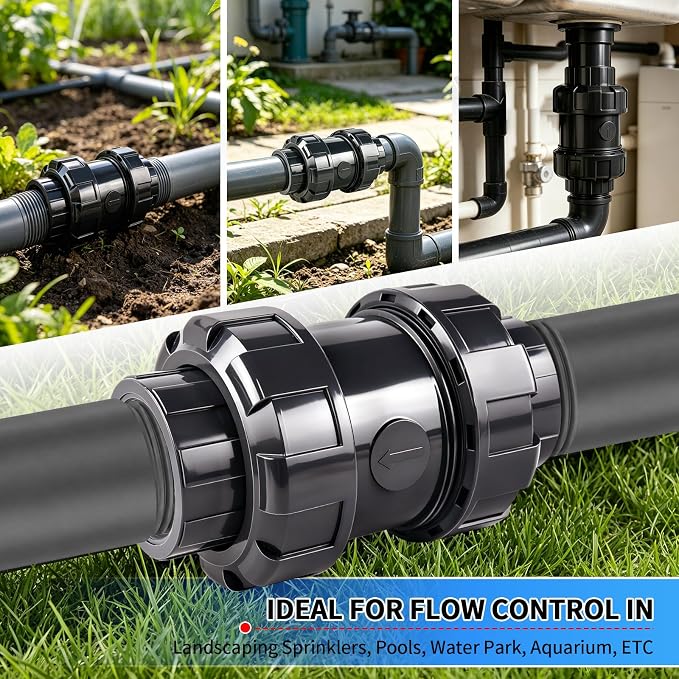 1-1/4inch NPT PVC Check Valve, SCH80 Full Port Water Pump Ball Check Valve | - Image 9